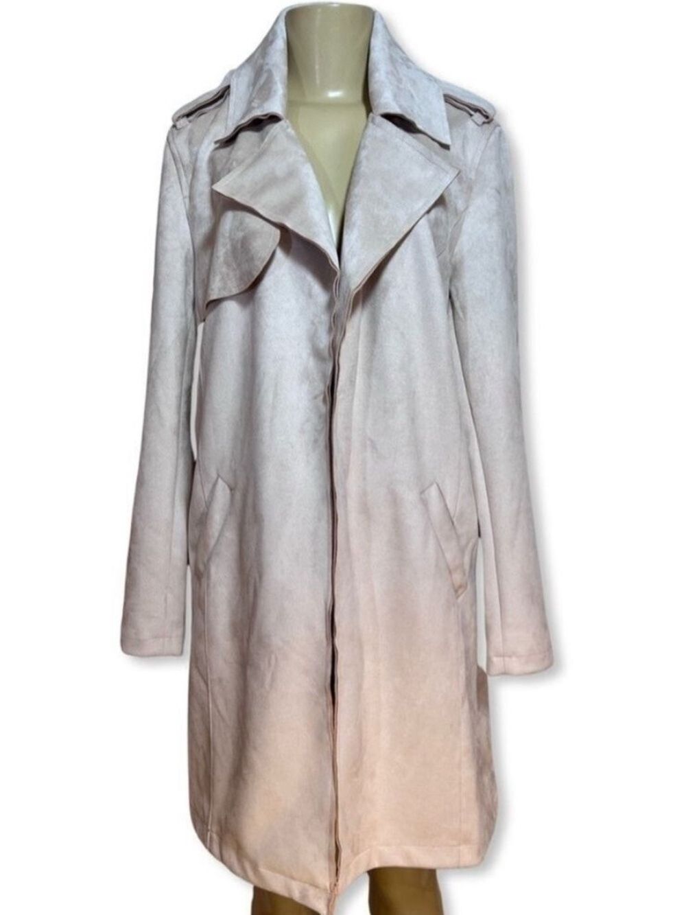 NWT $160 Ookie & LaLa Scuba Faux Suede Topper Jacket - Blush - Size S/M
